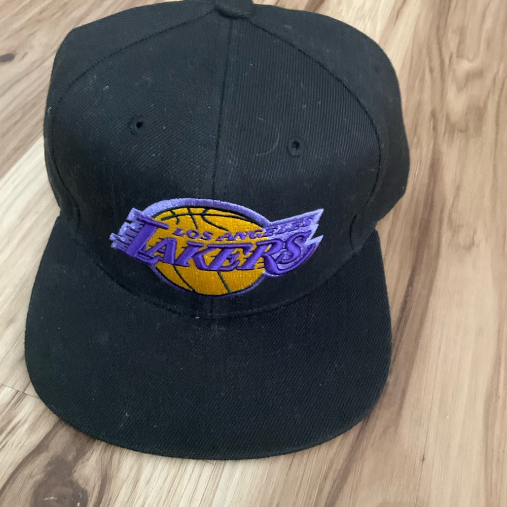 LA Lakers Mitchell & Ness Black Baseball Cap Snapback Hat NBA